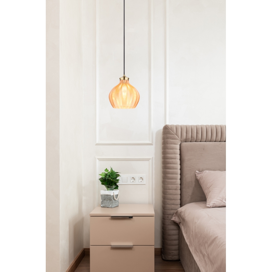 Globo - Cable-suspended pendant light 1xE27/60W/230V Ø 22 cm gold