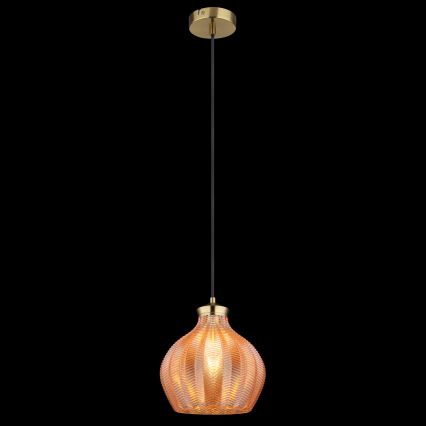Globo - Cable-suspended pendant light 1xE27/60W/230V Ø 22 cm gold