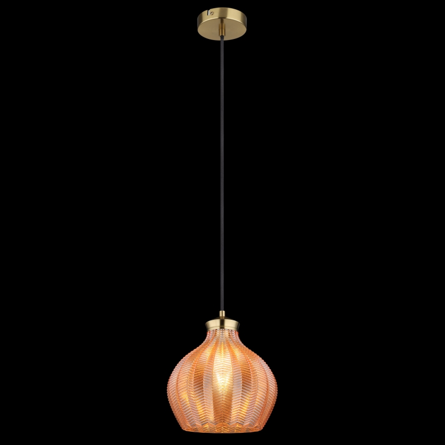 Globo - Cable-suspended pendant light 1xE27/60W/230V Ø 22 cm gold