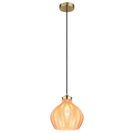 Globo - Cable-suspended pendant light 1xE27/60W/230V Ø 22 cm gold
