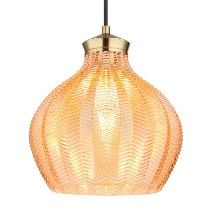 Globo - Cable-suspended pendant light 1xE27/60W/230V Ø 22 cm gold