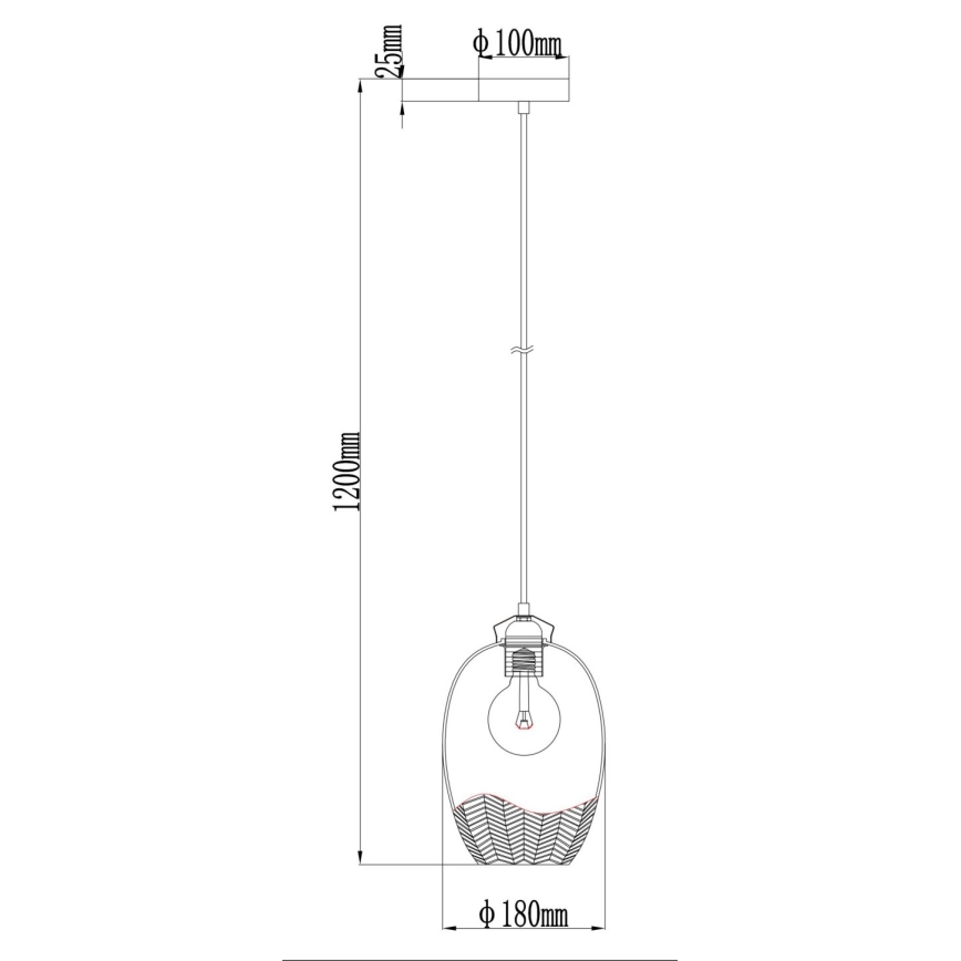 Globo - Cable-suspended pendant light 1xE27/60W/230V Ø 22 cm gold