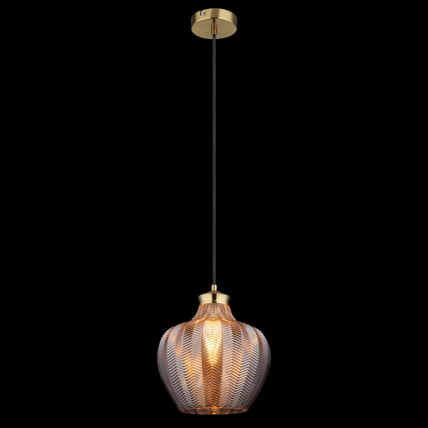 Globo - Cable-hung pendant 1xE27/60W/230V Ø 22 cm smoked