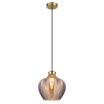 Globo - Cable-hung pendant 1xE27/60W/230V Ø 22 cm smoked