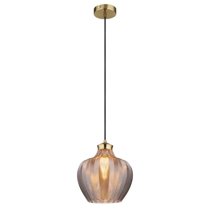 Globo - Cable-hung pendant 1xE27/60W/230V Ø 22 cm smoked