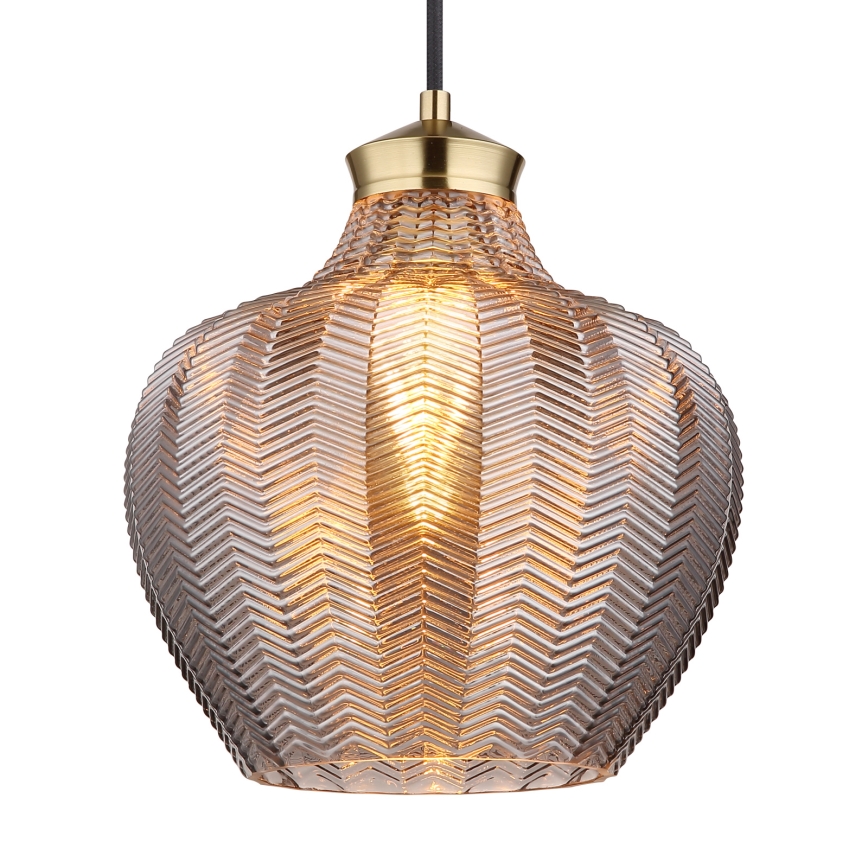 Globo - Cable-hung pendant 1xE27/60W/230V Ø 22 cm smoked