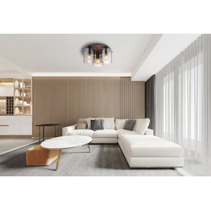 Globo - Ceiling light 3xE27/40W/230V d. 37 cm grey