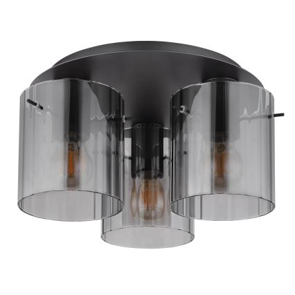 Globo - Ceiling light 3xE27/40W/230V d. 37 cm grey