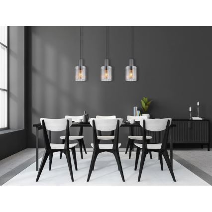 Globo - Chandelier on a string 3xE27/40W/230V grey