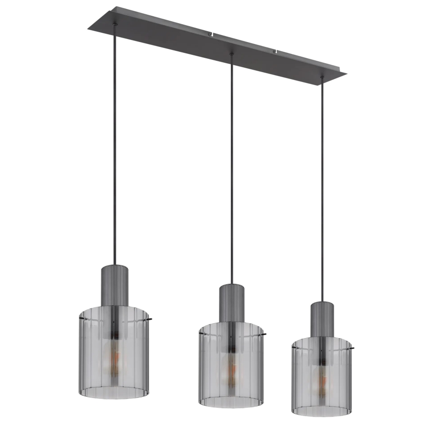 Globo - Chandelier on a string 3xE27/40W/230V grey