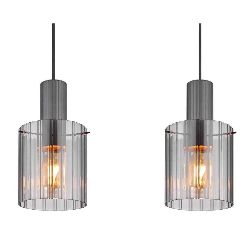 Globo - Chandelier on a string 3xE27/40W/230V grey