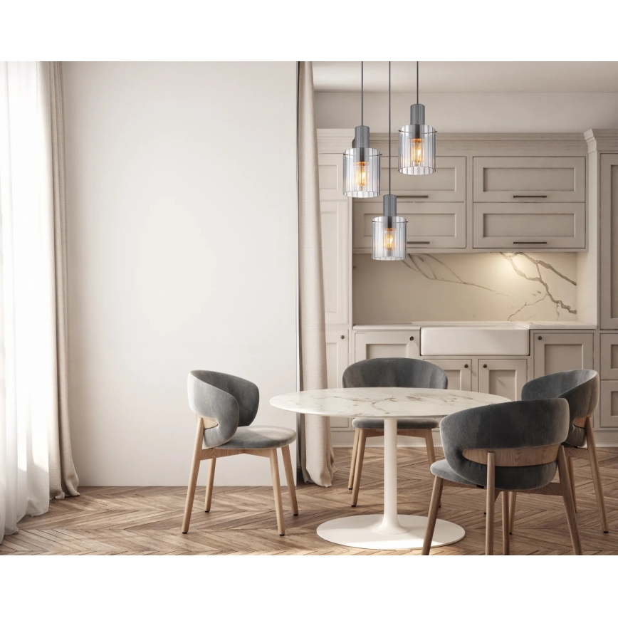 Globo - Chandelier on a string 3xE27/40W/230V d. 48 cm grey