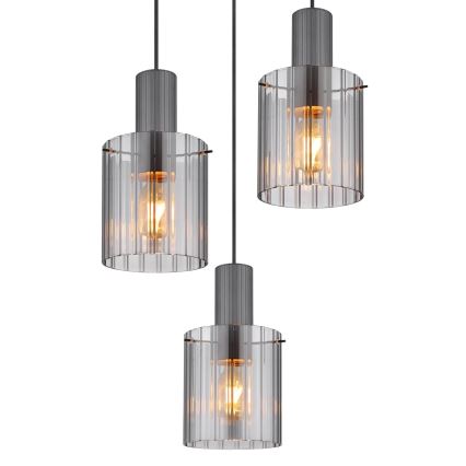 Globo - Chandelier on a string 3xE27/40W/230V d. 48 cm grey