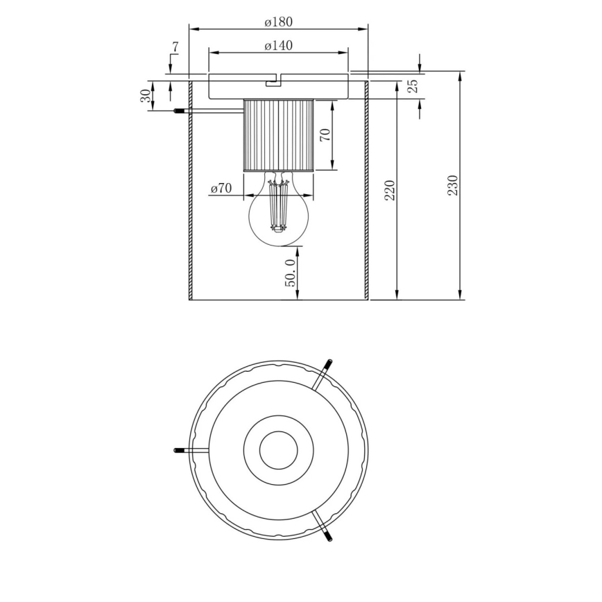 Globo - Ceiling light 1xE27/40W/230V d. 18 cm white
