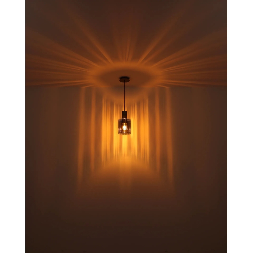 Globo - Chandelier on a string 1xE27/40W/230V d. 18 cm brown