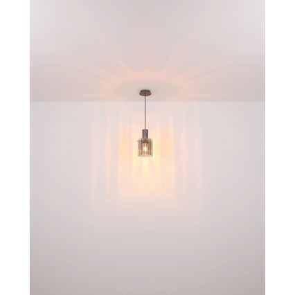 Globo - Chandelier on a string 1xE27/40W/230V d. 18 cm brown