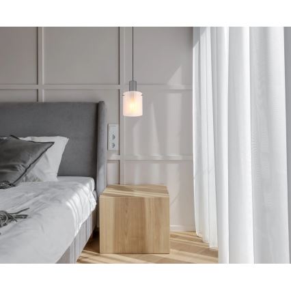 Globo - Chandelier on a string 1xE27/40W/230V d. 18 cm white