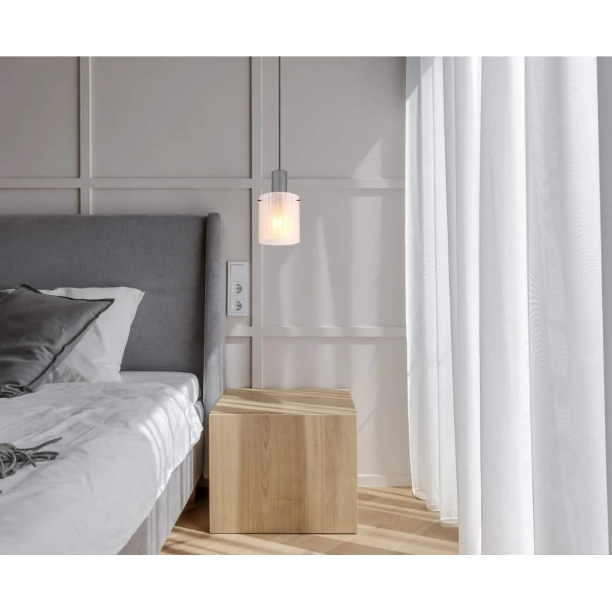 Globo - Chandelier on a string 1xE27/40W/230V d. 18 cm white