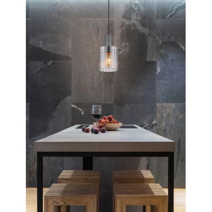 Globo - Chandelier on a string 1xE27/40W/230V d. 18 cm grey