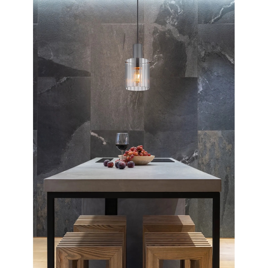 Globo - Chandelier on a string 1xE27/40W/230V d. 18 cm grey