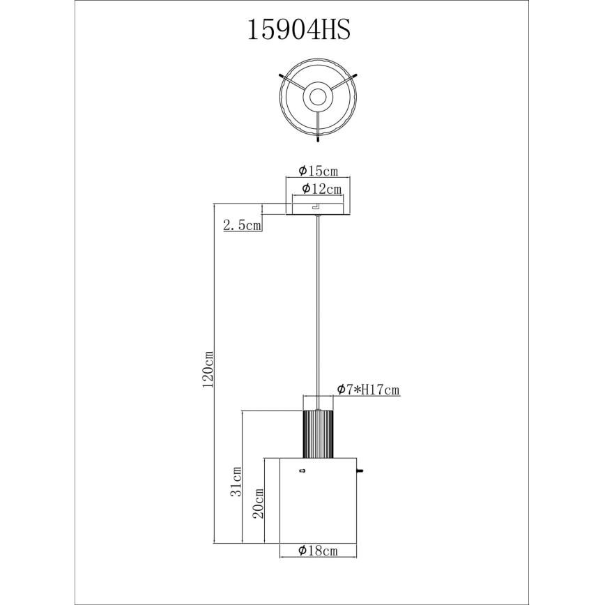 Globo - Chandelier on a string 1xE27/40W/230V d. 18 cm grey