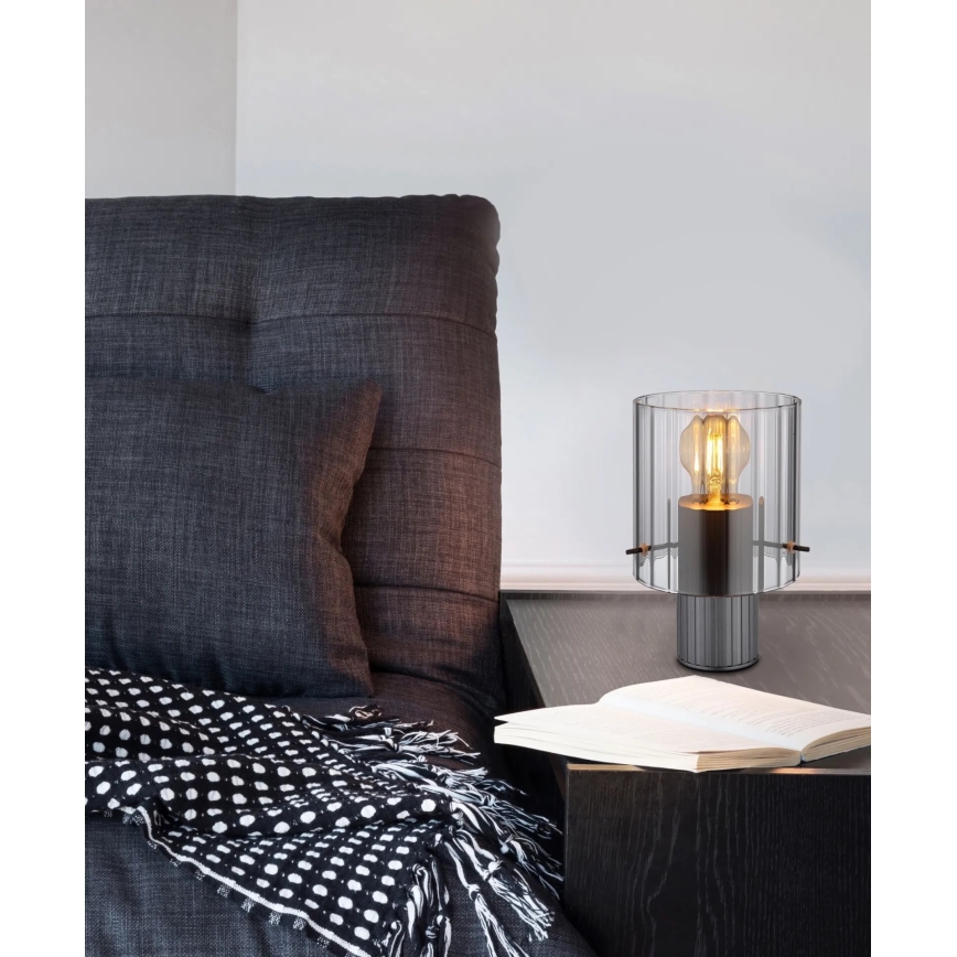 Globo - Table lamp 1xE27/40W/230V d. 14 cm grey