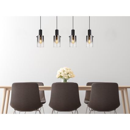 Globo - Chandelier on a string 4xE27/40W/230V black