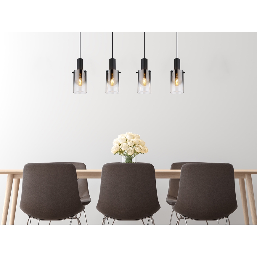 Globo - Chandelier on a string 4xE27/40W/230V black