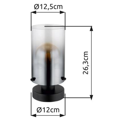 Globo - Table lamp 1xE27/40W/230V d. 12,5 cm black