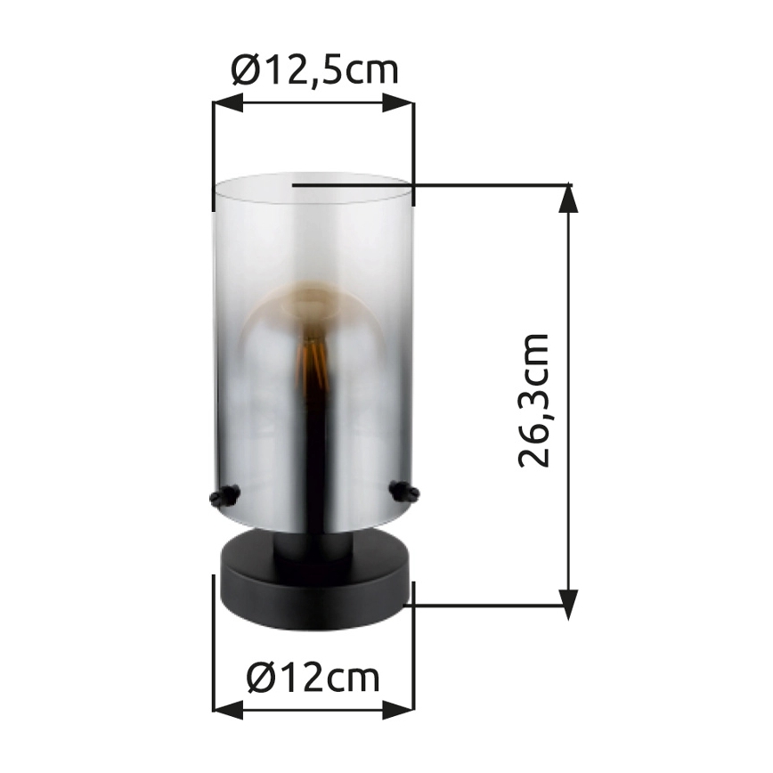 Globo - Table lamp 1xE27/40W/230V d. 12,5 cm black