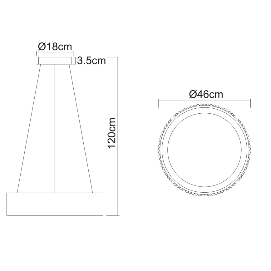 Globo - LED pendant light on cable LED/45W/230V 2700/4000/6000K dia. 46 cm white