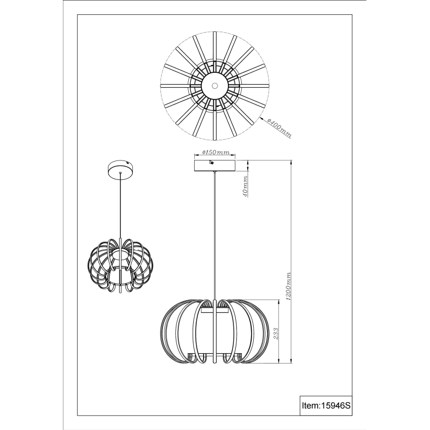 Globo - LED Dimmable pendant light on cable LED/40W/230V 3000K