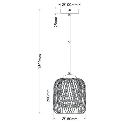 Globo - Cable pendant 1xE27/40W/230V Ø 18 cm