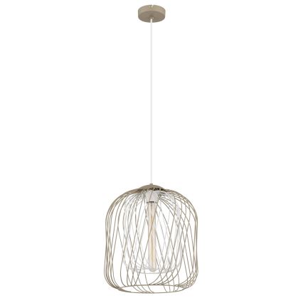 Globo - Cable-hung pendant lamp 1xE27/40W/230V Ø 35 cm beige/white