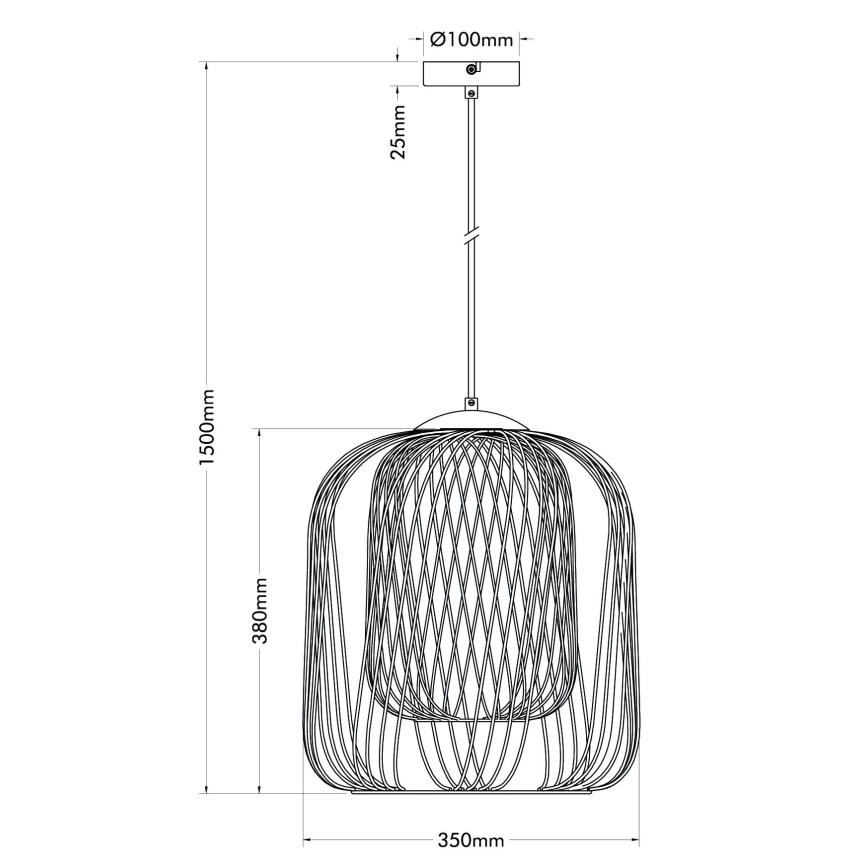 Globo - Cable-hung pendant lamp 1xE27/40W/230V Ø 35 cm beige/white