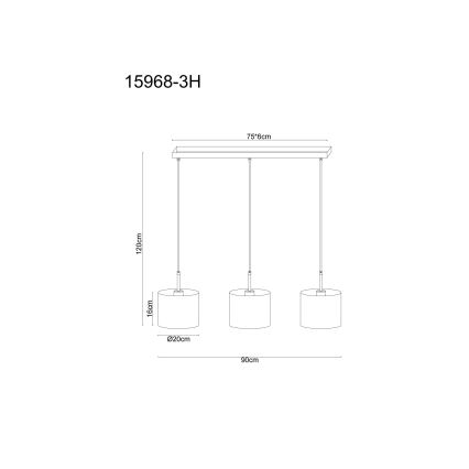 Globo - Cable pendant light 3xE27/40W/230V