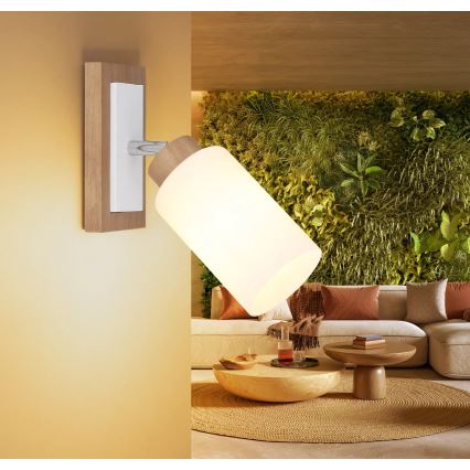 Globo - Wall-mounted spotlight 1xE27/60W/230V beige/white