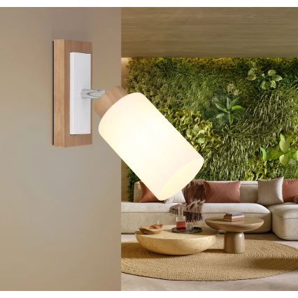 Globo - Wall-mounted spotlight 1xE27/60W/230V beige/white