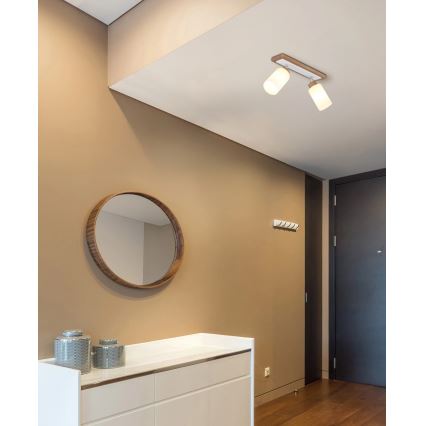 Globo - Spotlight 2xE27/60W/230V oak/white
