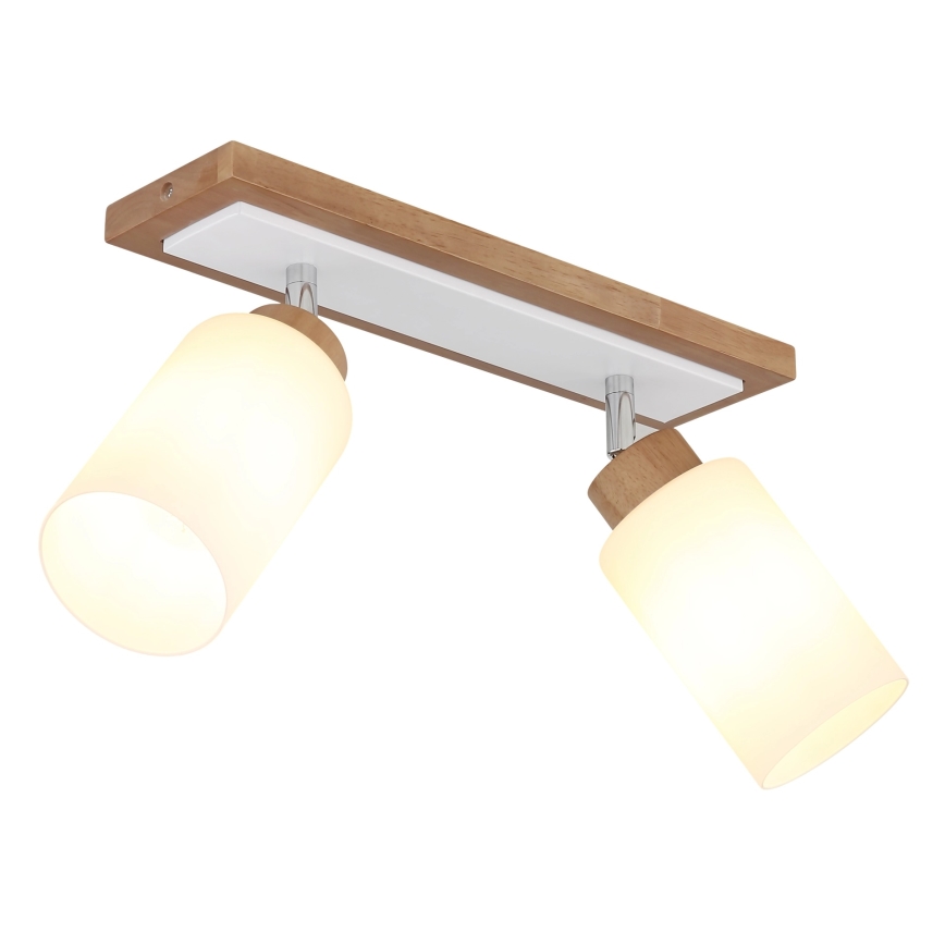 Globo - Spotlight 2xE27/60W/230V oak/white