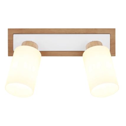 Globo - Spotlight 2xE27/60W/230V oak/white