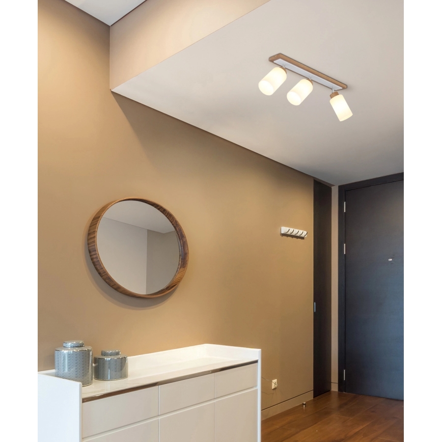 Globo - Spotlight 3xE27/60W/230V Oak/White