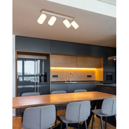 Globo - Spotlight fixture 4xE27/60W/230V oak/white