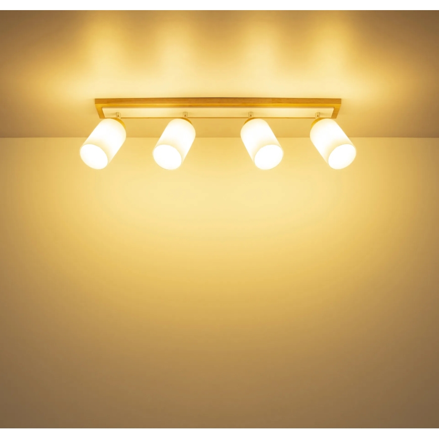 Globo - Spotlight fixture 4xE27/60W/230V oak/white