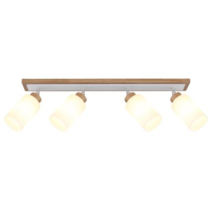 Globo - Spotlight fixture 4xE27/60W/230V oak/white
