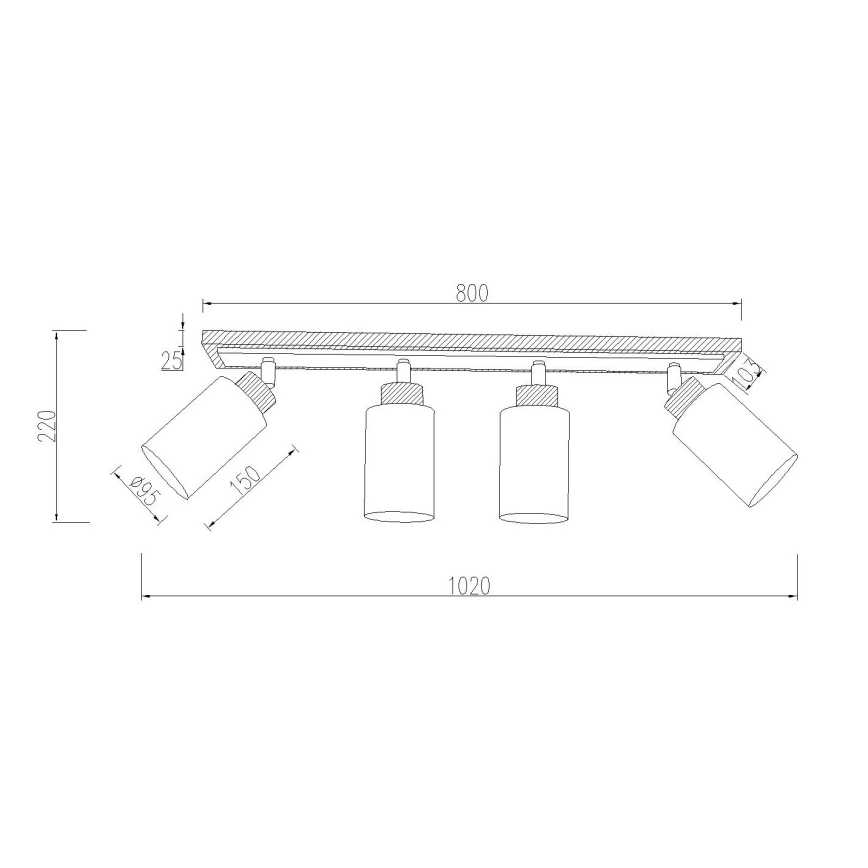 Globo - Spotlight fixture 4xE27/60W/230V oak/white