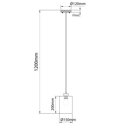 Globo - Cable-hung pendant 1xE27/60W/230V Oak/White