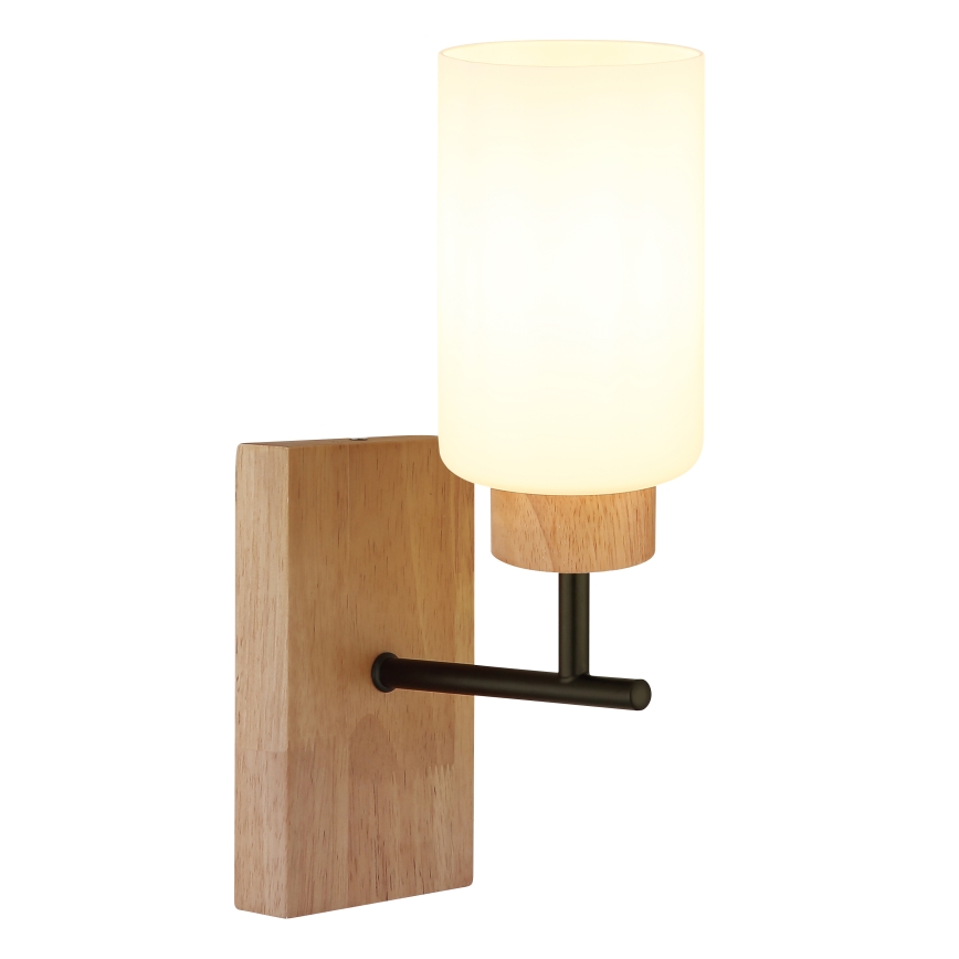 Globo - Wall lamp 1x E27/60W/230V, Oak/White