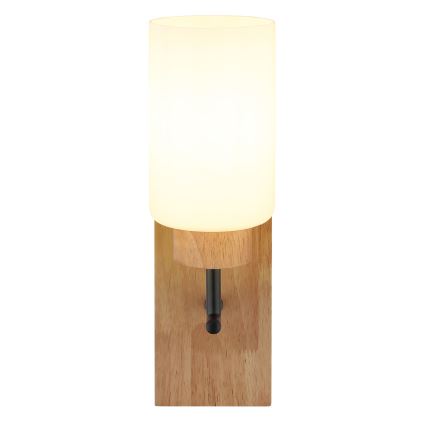 Globo - Wall lamp 1x E27/60W/230V, Oak/White