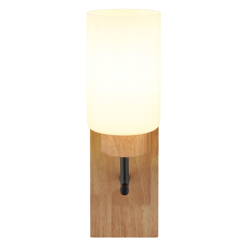 Globo - Wall lamp 1x E27/60W/230V, Oak/White